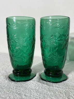 Vintage Princess House Fantasia Emerald Green Footed Replacement Tumbler